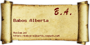 Babos Alberta névjegykártya